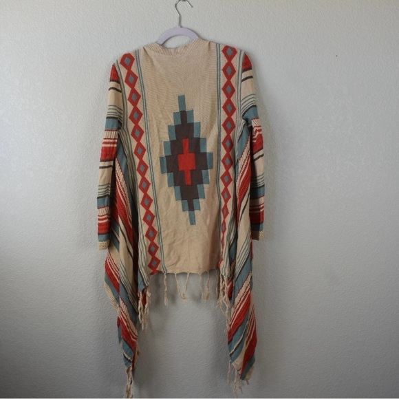 Hayden los Angles Aztec Fringe boho sweater size S - Picture 4 of 9